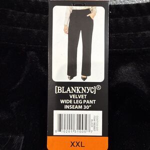 BLANKNYC Women's Velvet Wide-Leg Pants, Black, Size XXL NWT